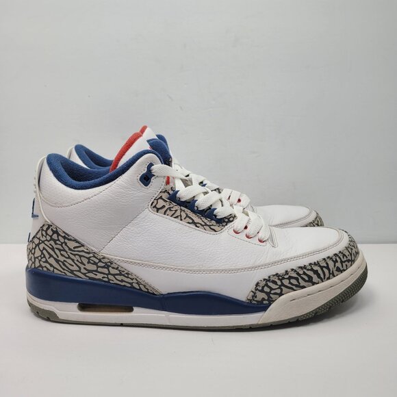 Air Jordan 3 Retro OG 2016 Mens White True Blue Sneakers 854262-106 US Size 11.5 - Picture 1 of 8